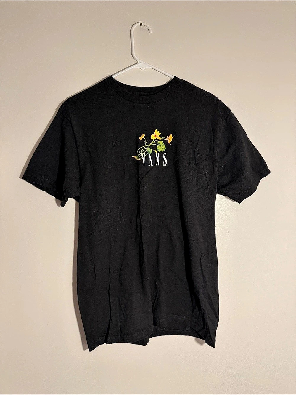 Vans Classic Fit Floral Graphic Tee Black Size Medium
